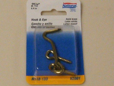 National Hooks & eyes 2-1/2" Brass
