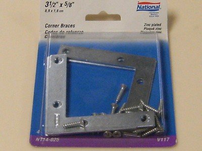 National Corner Braces 3-1/2&quot; by 5/8&quot;