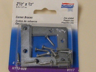 National 2-1/2&quot; by 1/2&quot; Corner Braces N113-928