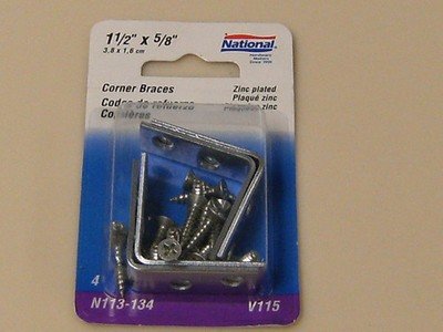 National Corner Braces 1-1/2&quot; by 5/8&quot;