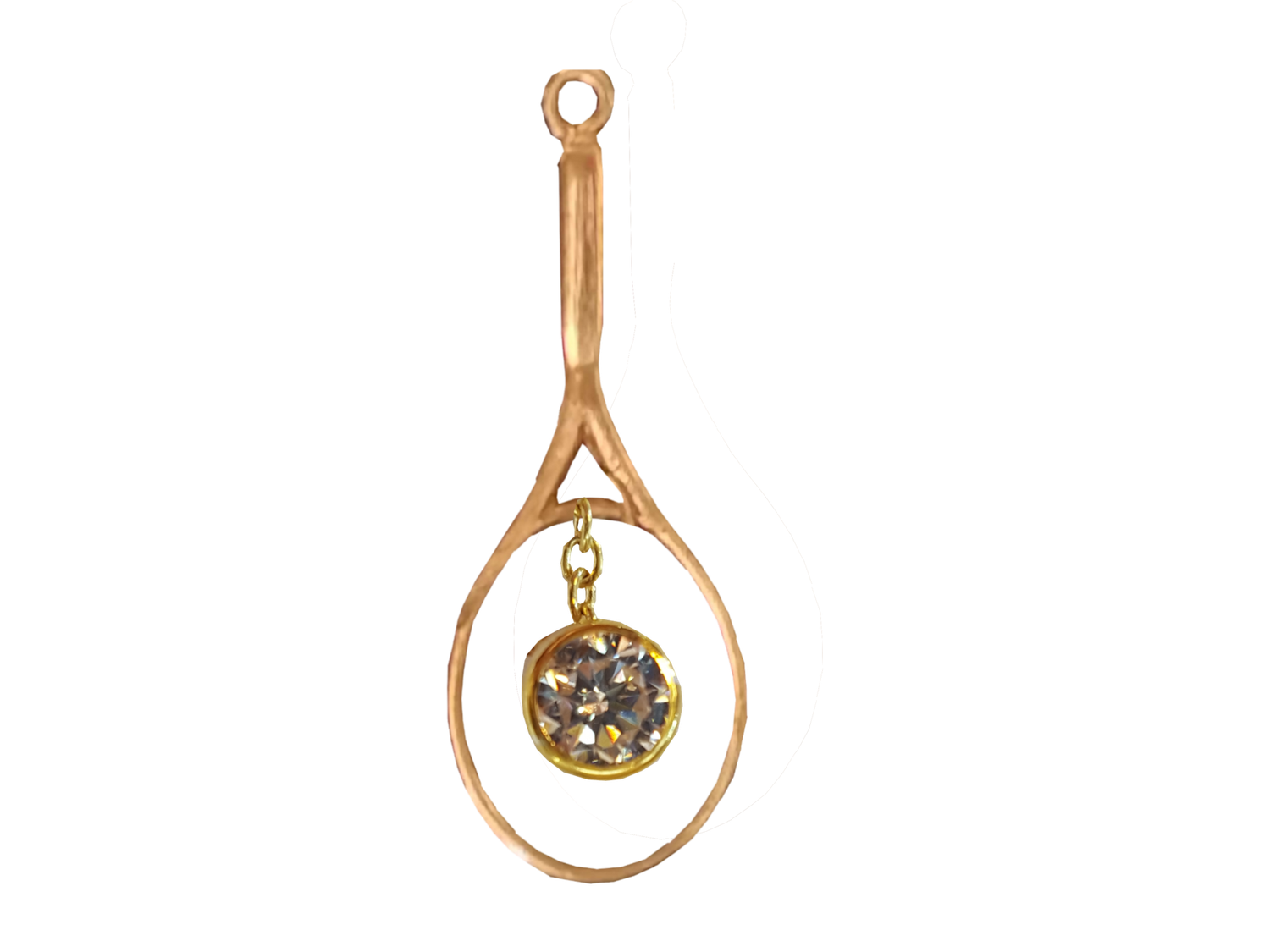 Gold drop earring with internal birthstone and pearl stud
