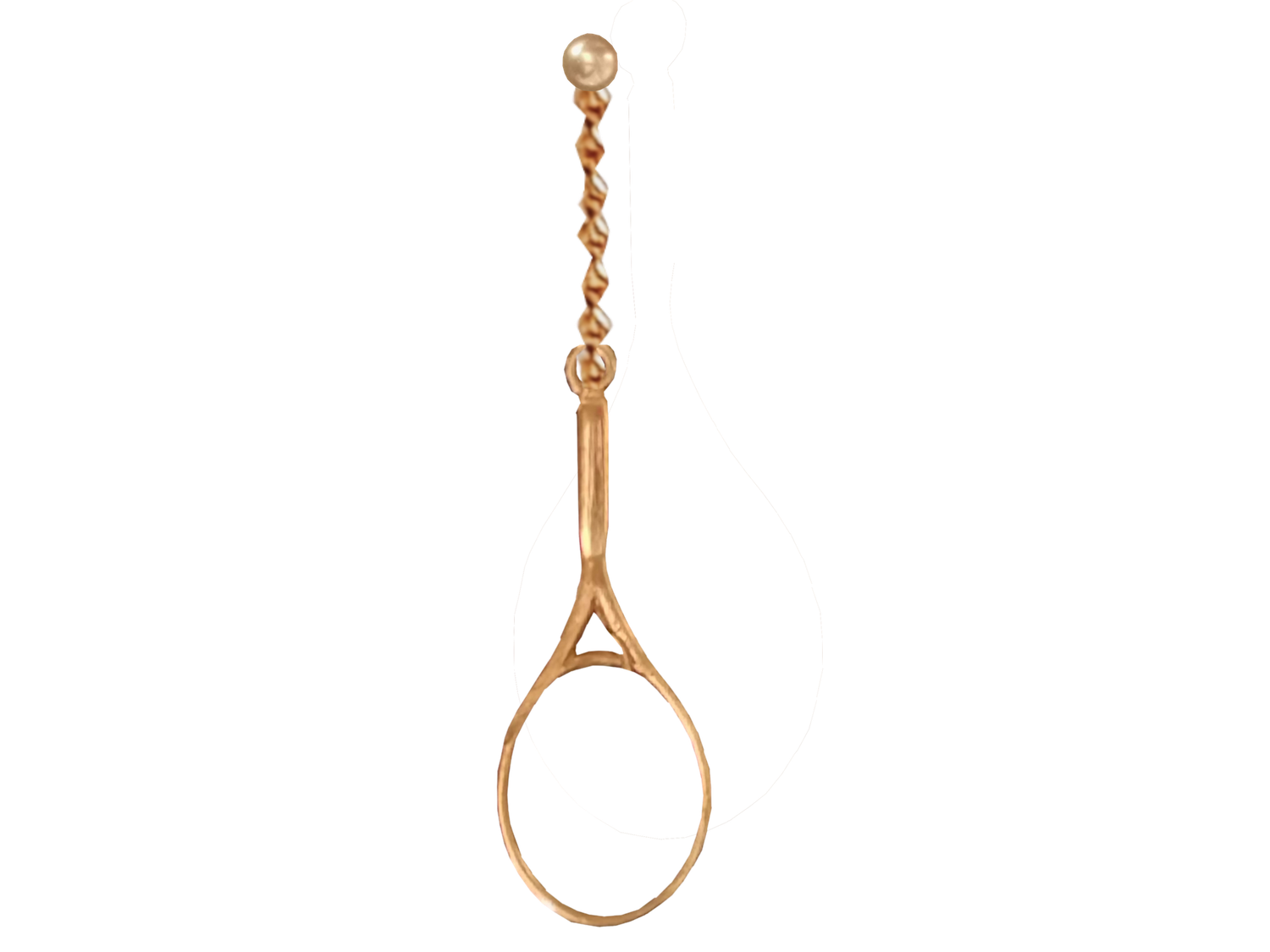 9ct gold tennis earring with gold chain and gold stud