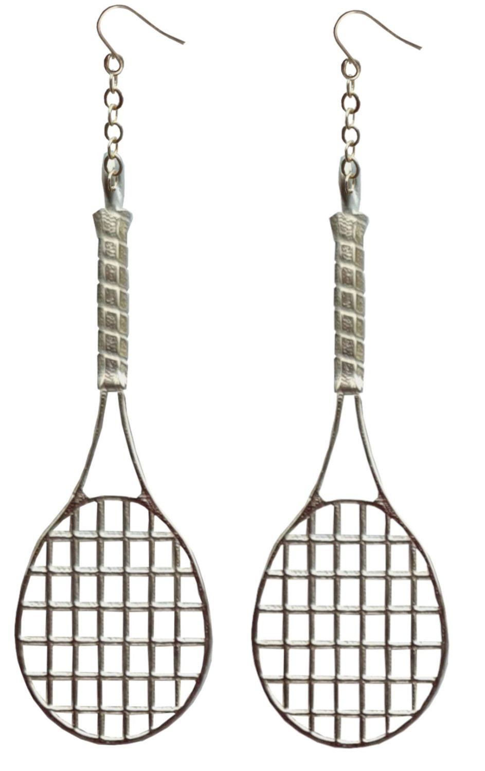 Silver "Head" earrrings with silver chain and french wires