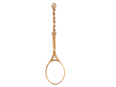 9ct gold tennis earring with gold chain and gold stud