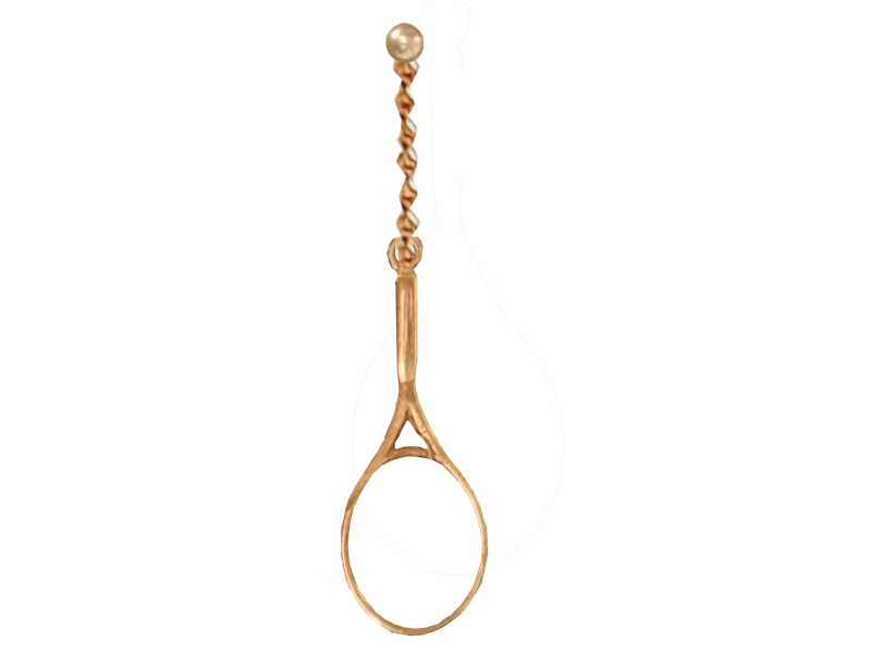 9ct gold tennis earring with gold chain and gold stud