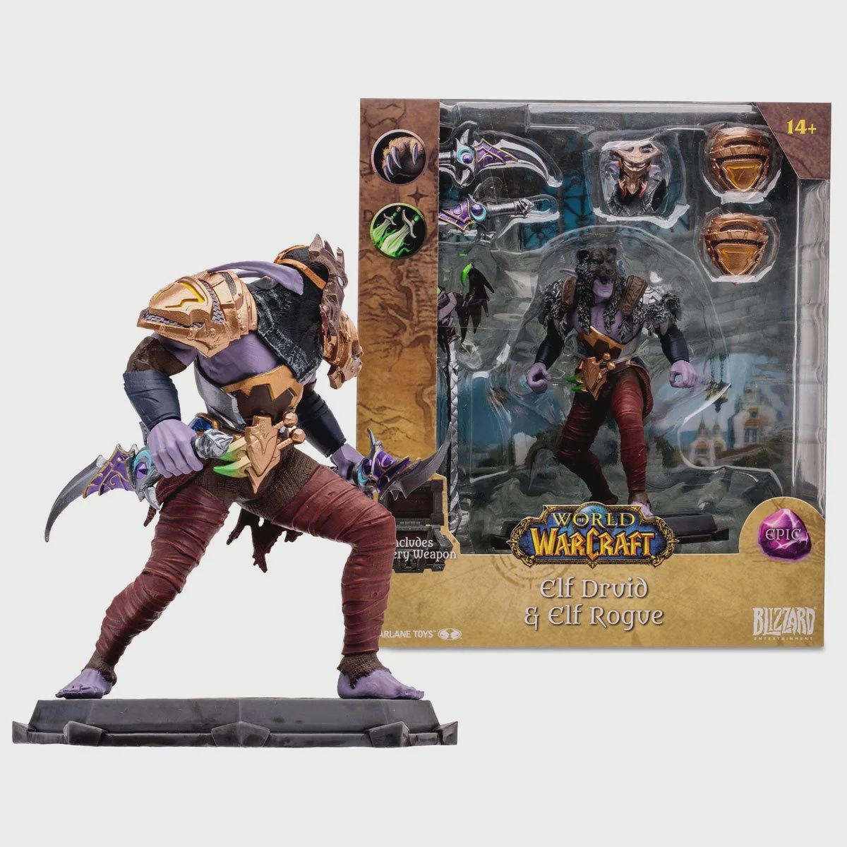 World of Warcraft Wave 1 Elf Druid Rogue Epic 1:12 Scale Posed Figure