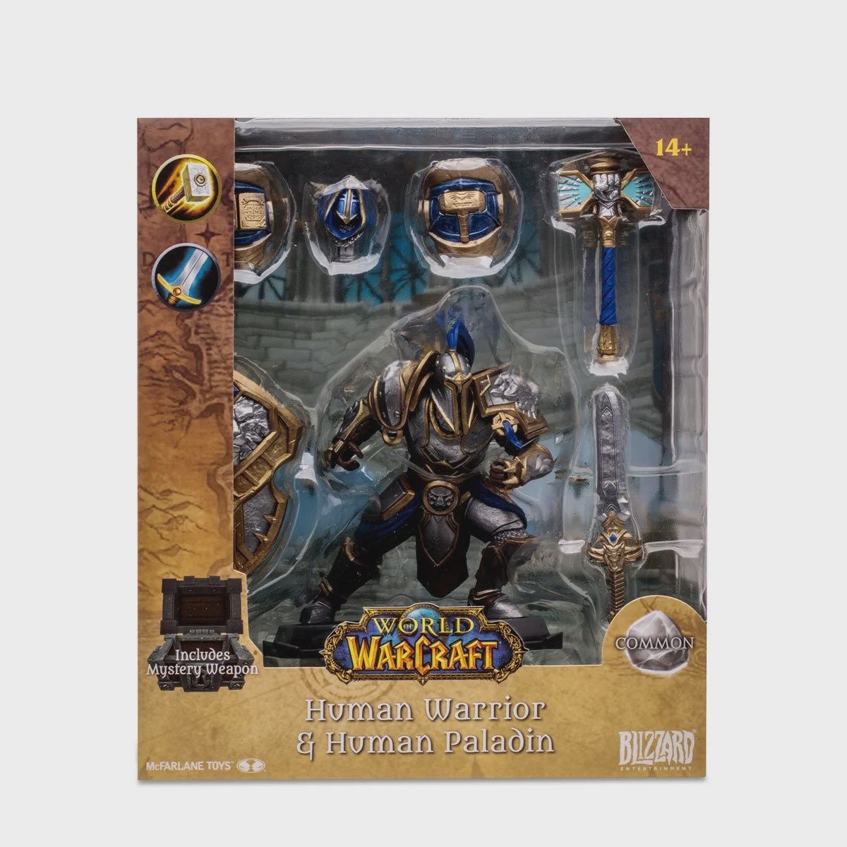 World of Warcraft Wave 1 Human Warrior Paladin Common 1:12 Scale Posed Figure