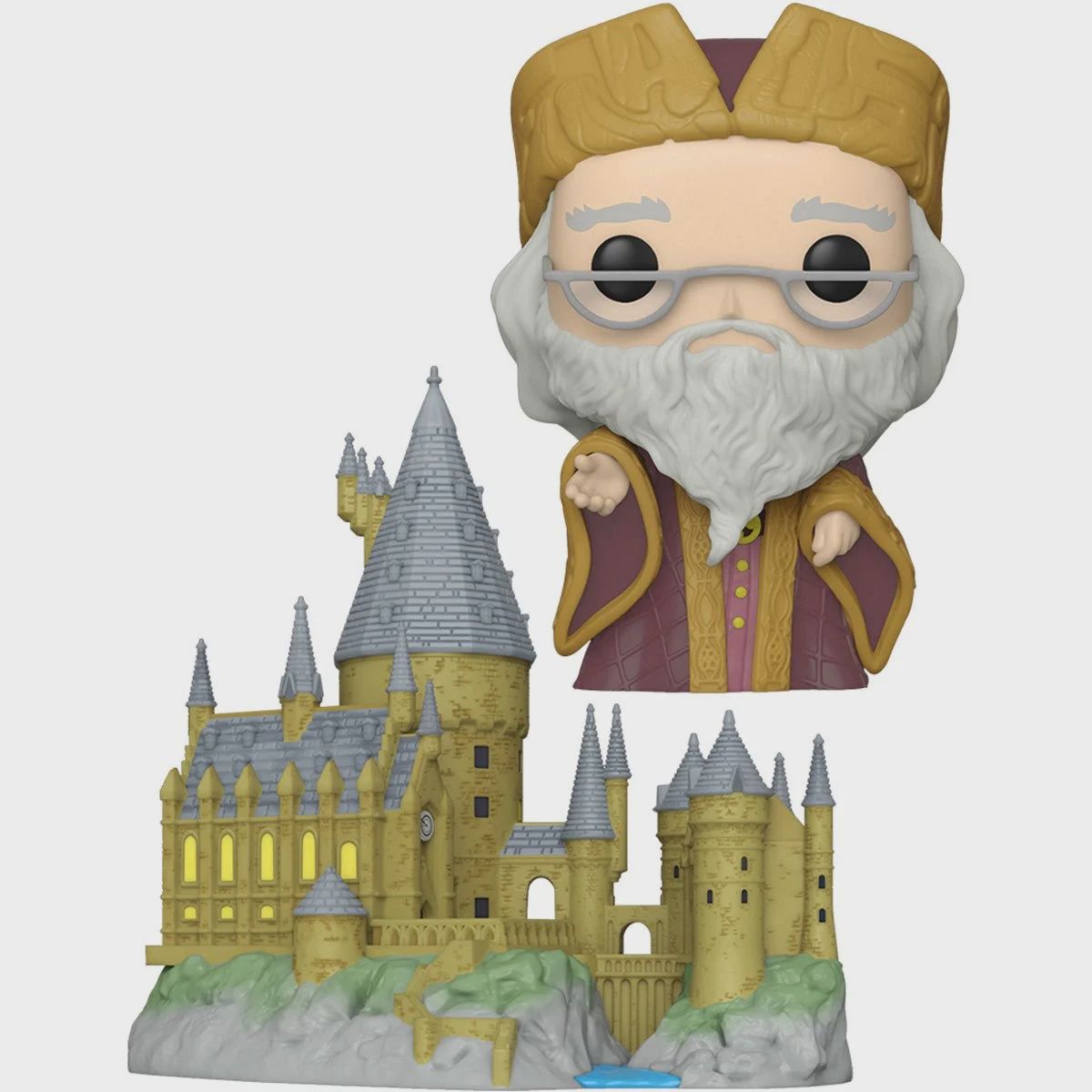 Harry Potter and the Sorcerer&#39;s Stone 20th Anniversary Dumbledore with Hogwarts Funko Pop! Town #27