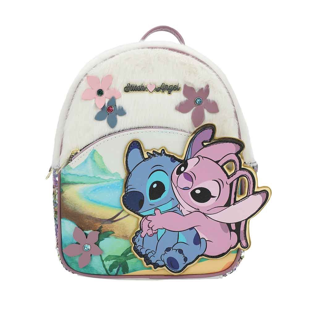 Disney Stitch &amp; Angel 3D Applique Mini Backpack