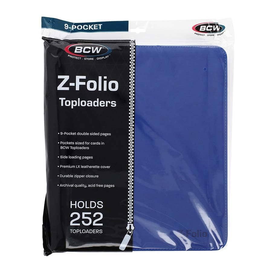 BCW SUPPLIES: Z-FOLIO FOR TOPLOADERS 9-POCKET LX BLUE (1-ZF9LX-TLCH-S-BLU)