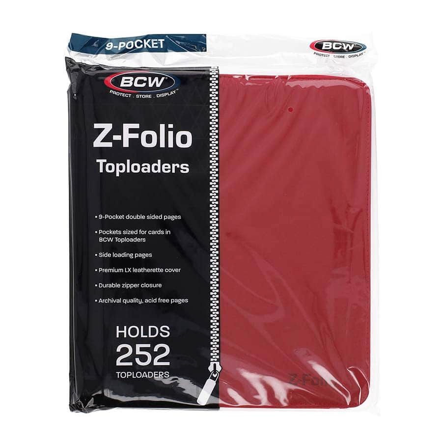 BCW SUPPLIES: Z-FOLIO FOR TOPLOADERS 9-POCKET LX RED (1-ZF9LX-TLCH-S-RED)