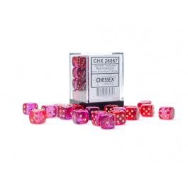 Chessex Gemini Translucent Red-Violet/Gold 12MM D6 Dice Block (36CT)
