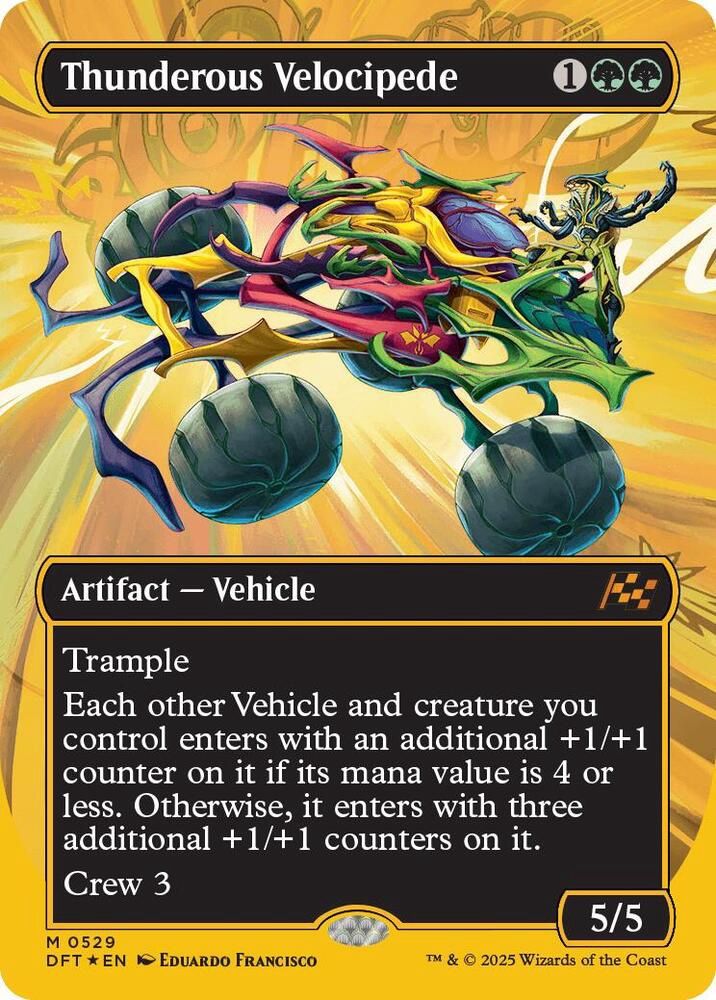 Thunderous Velocipede (Borderless) (First-Place Foil) - Aetherdrift (DFT)
