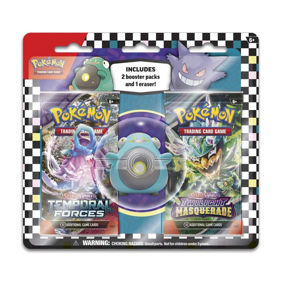Pokemon 2024 Back to School Bellibolt Eraser Blister Pack (2 Booster Packs &amp; 1 Eraser)