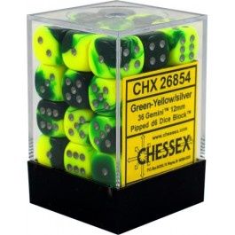 Gemini Green-Yellow With Silver 12Mm