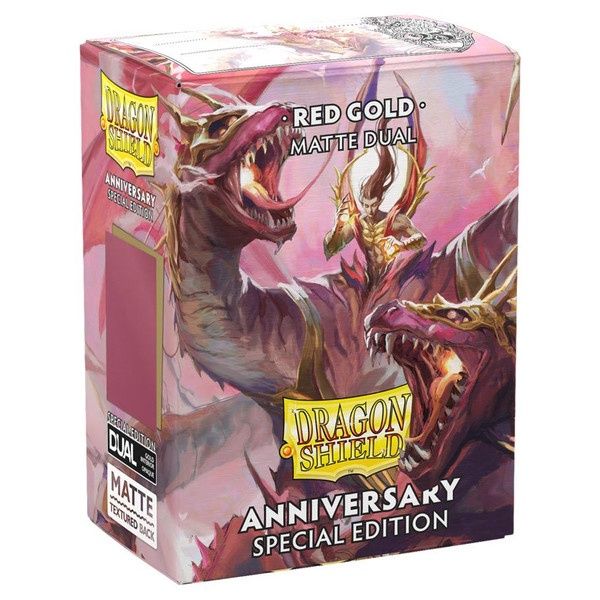 Deck Protector: Dragon Shield: Dual Matte: Pomegranate &amp; Gold (100)