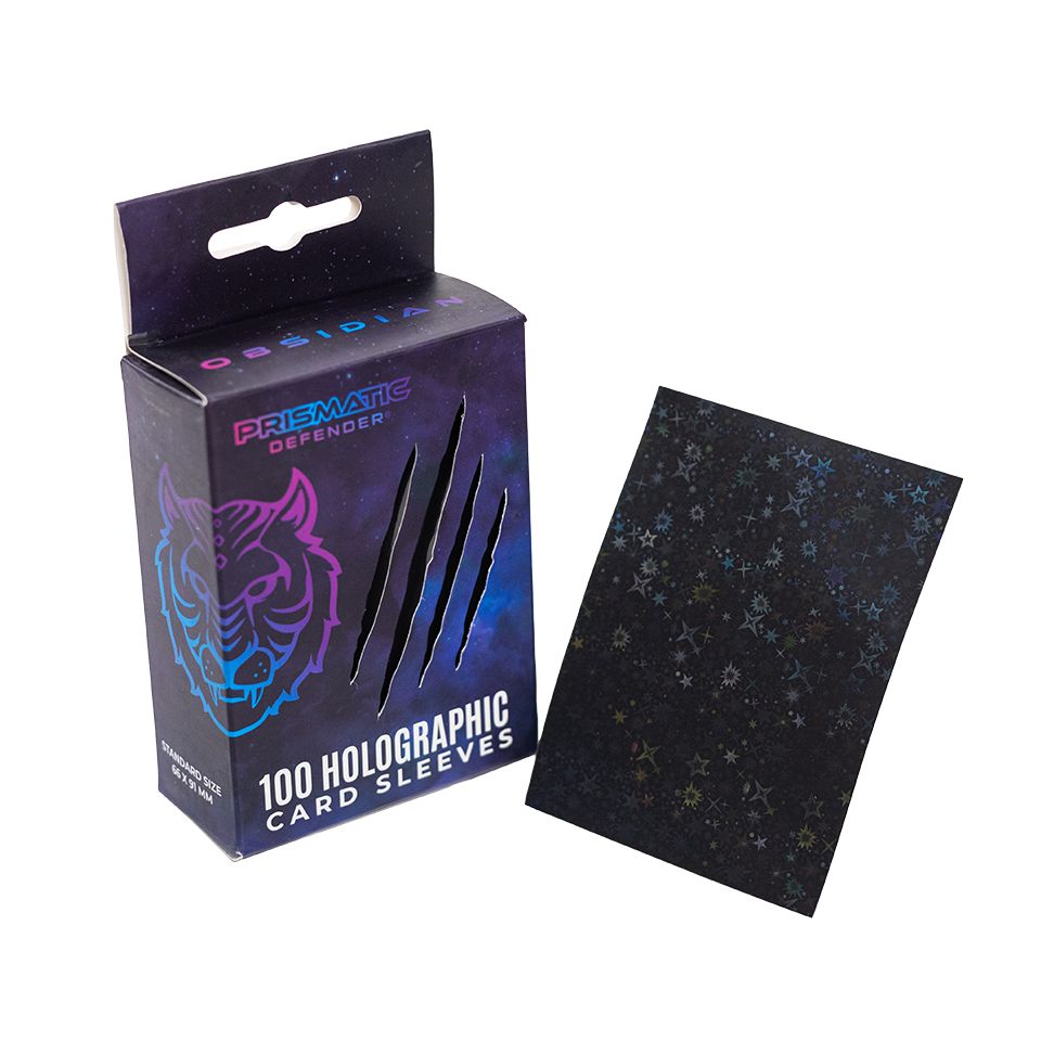 Prismatic Defender-Holographic Card Sleeves-Starfield Holo-Obsidian 100ct.