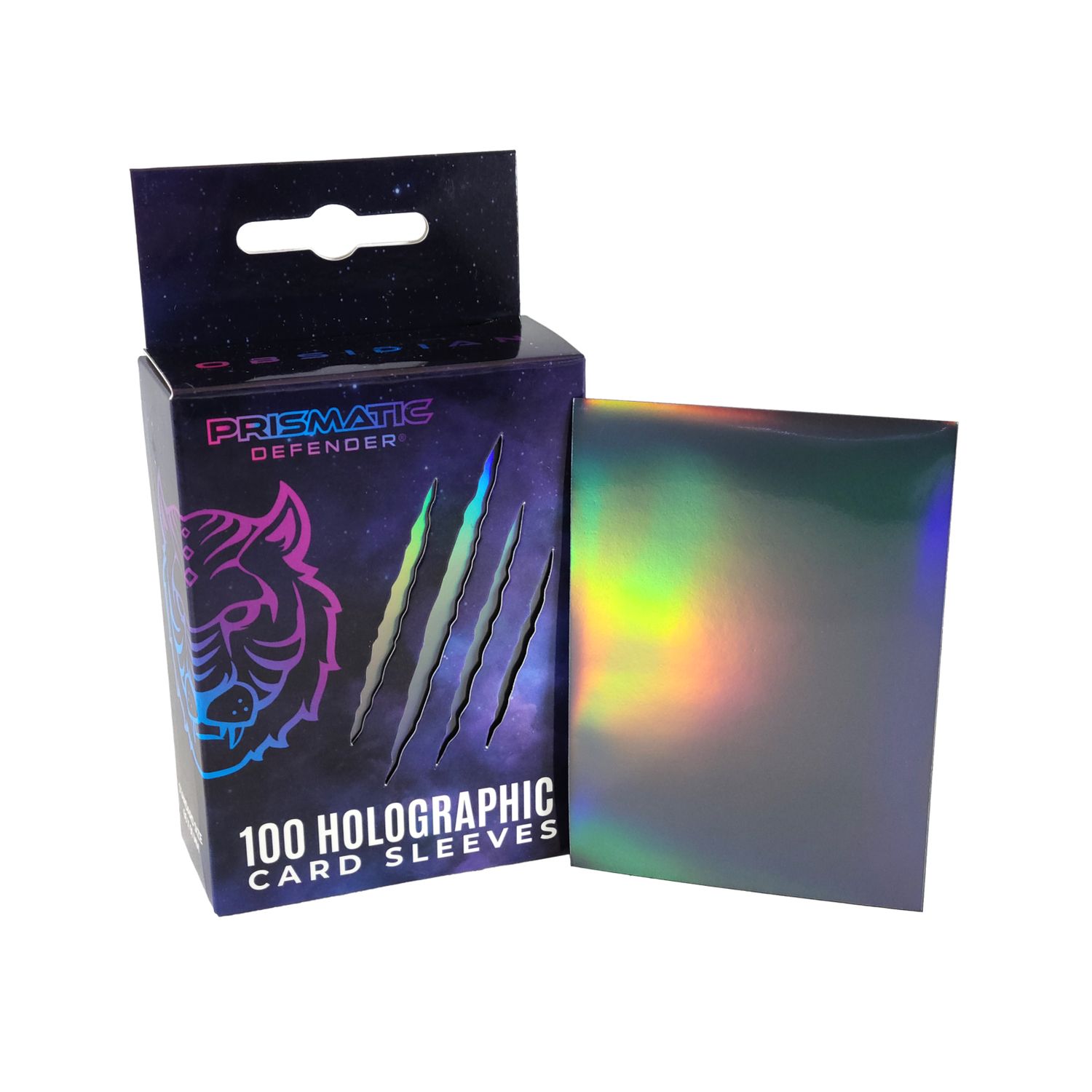 Prismatic Defender-Holographic Card Sleeves-Oracle Holo-Obsidian 100ct.
