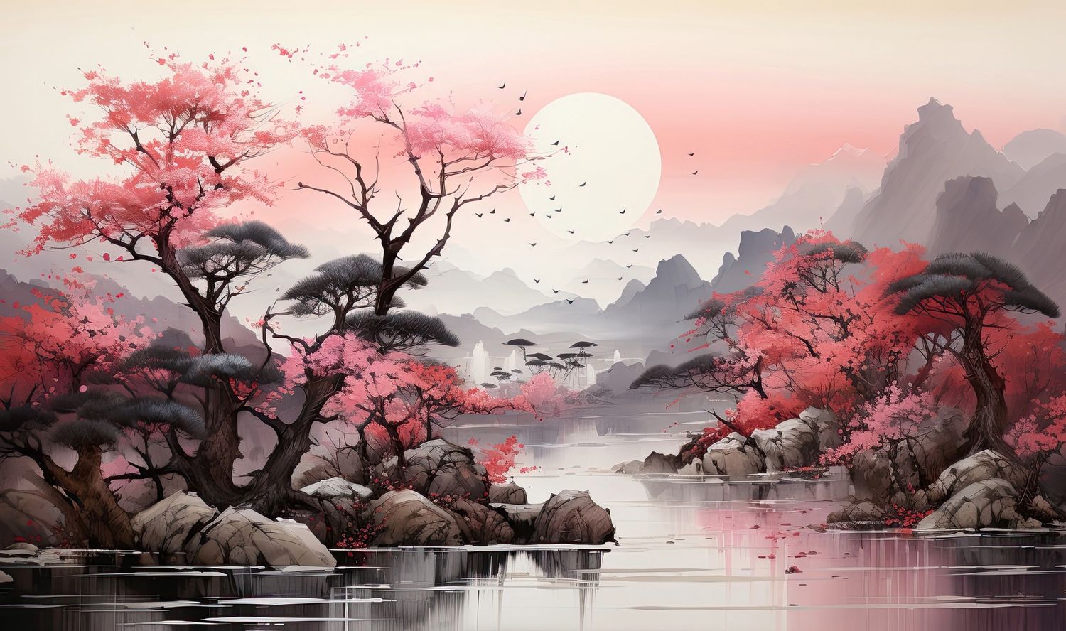 Sun Blossom Scene: Premium Stitched Custom Playmat