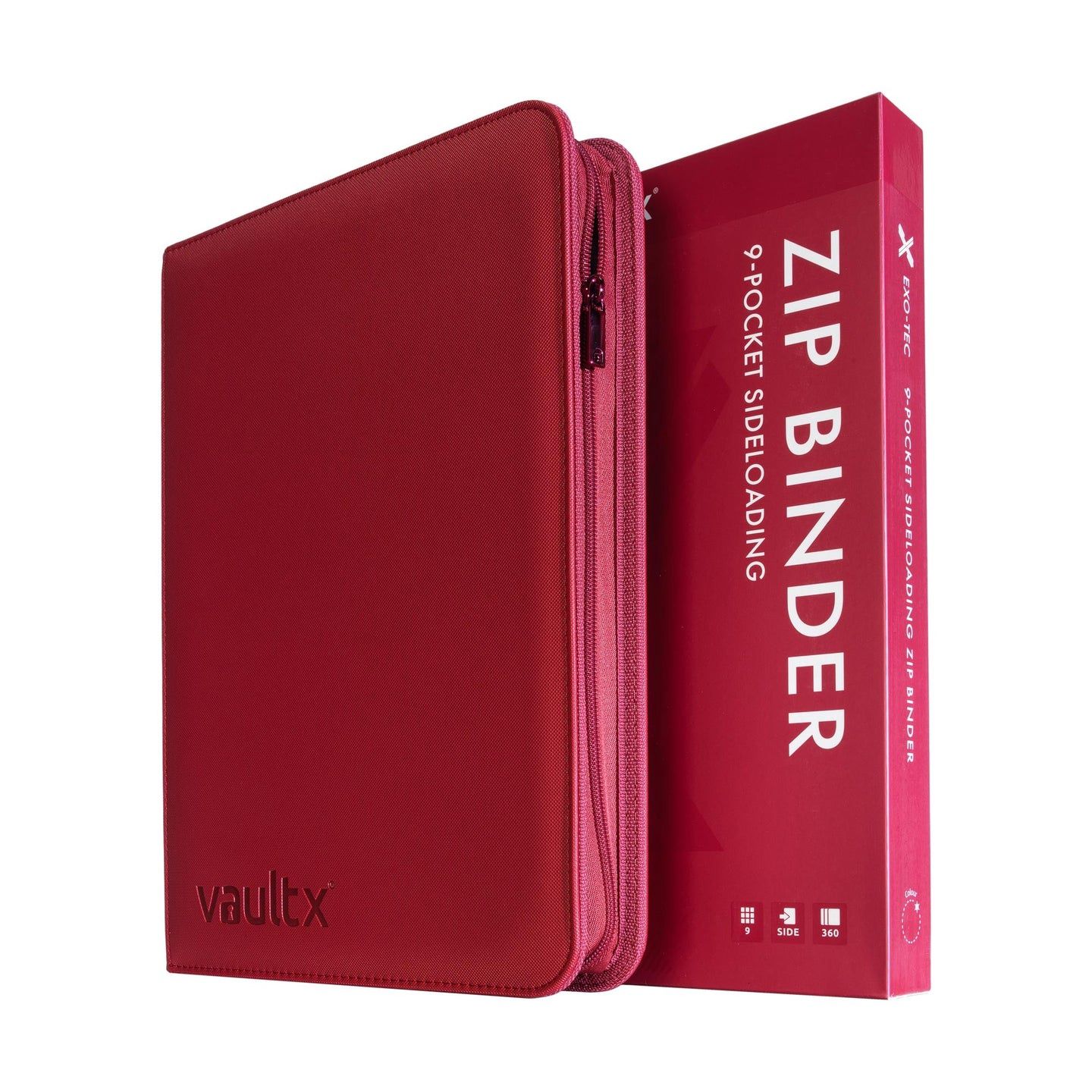 9-Pocket Exo-Tec® Zip Binder Metallic Red