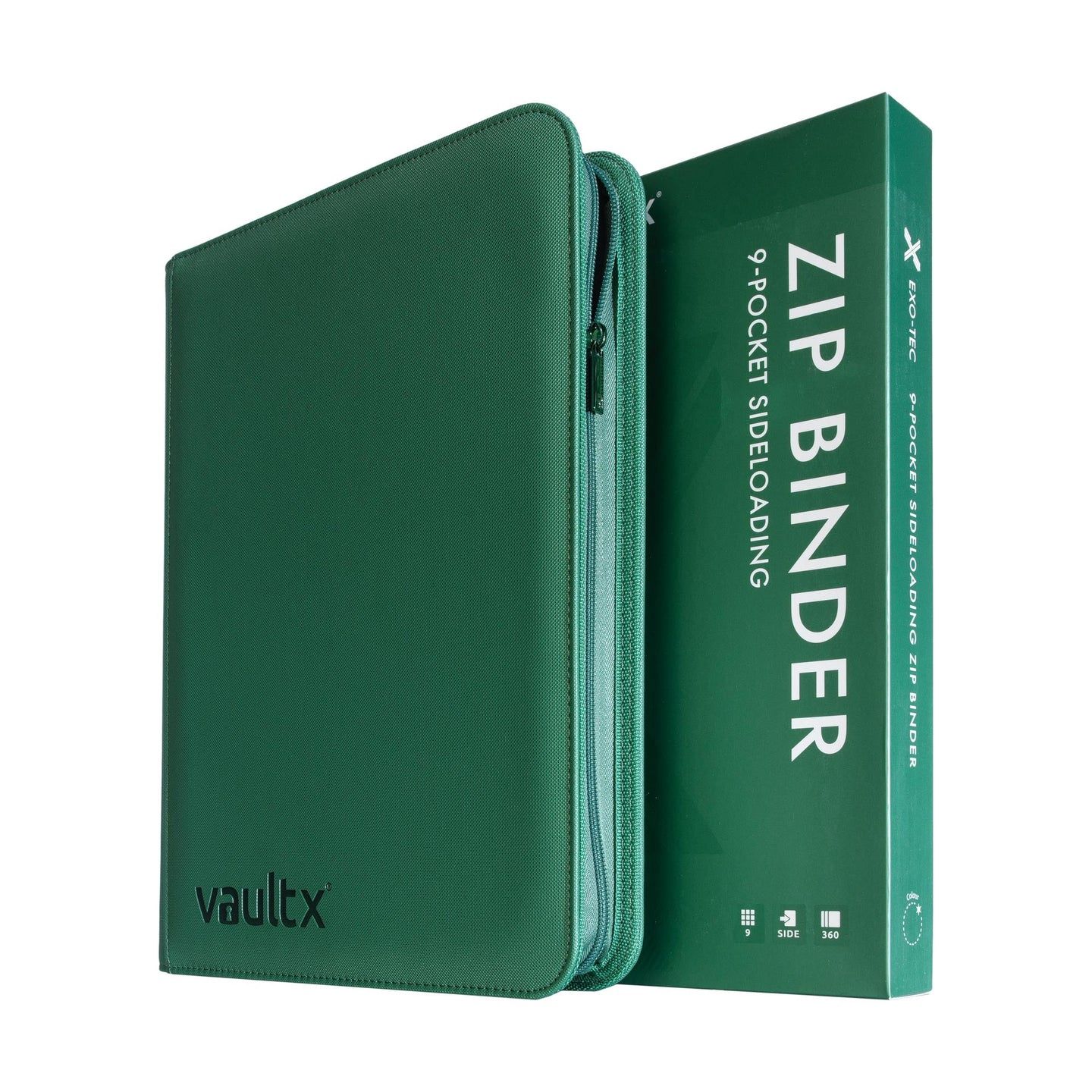 9-Pocket Exo-Tec® Zip Binder Metallic Green