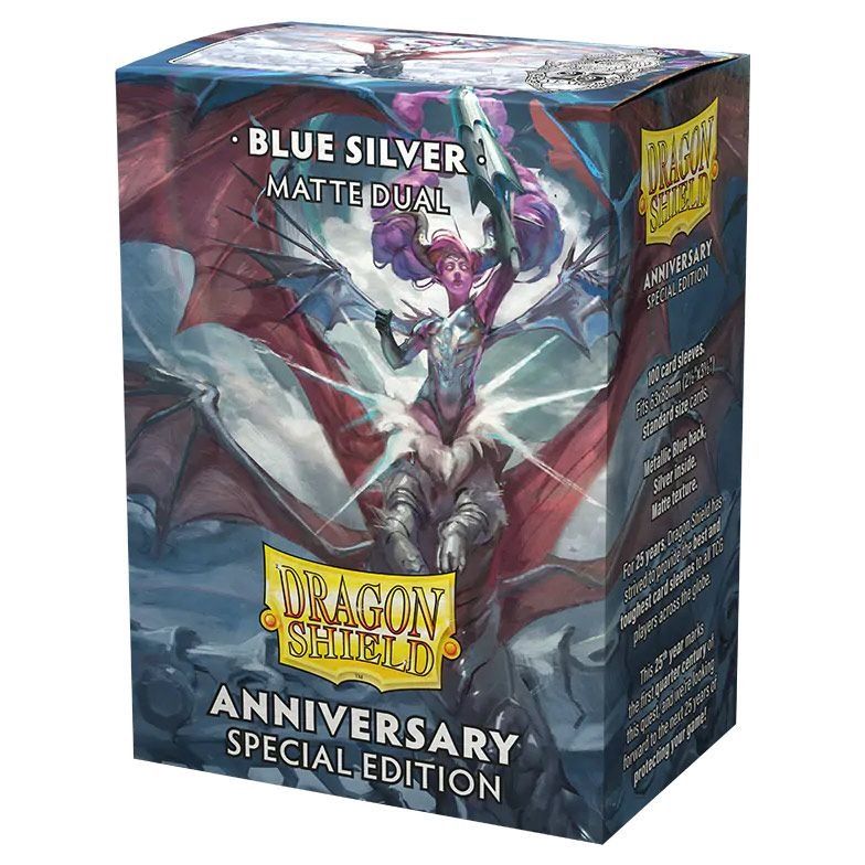 Deck Protector: Dragon Shield: Dual Matte: 25th Anniversary Blue &amp; Silver (100)