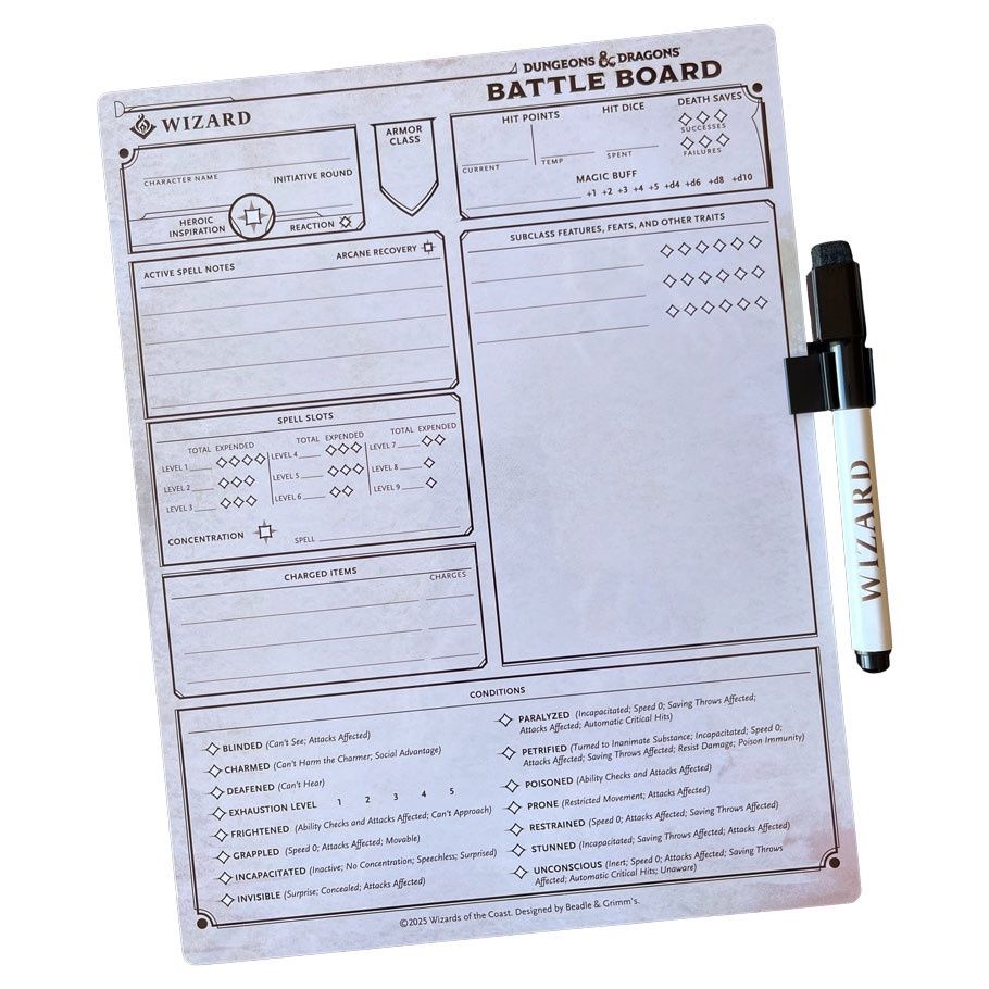D&amp;D 5E: Battle Board: Wizard