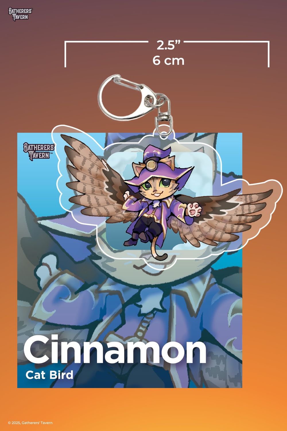 Gatherers' Tavern: Cinnamon Cat - Bird Keychain