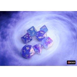 Chessex Nebula Aura/White 7-Die Set