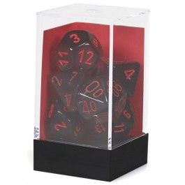 Chessex: 7CT Translucent Smoke &amp; Red Polyhedral Dice Set