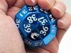 Old School Dice: Metal D40 Spindown - Electric Blue