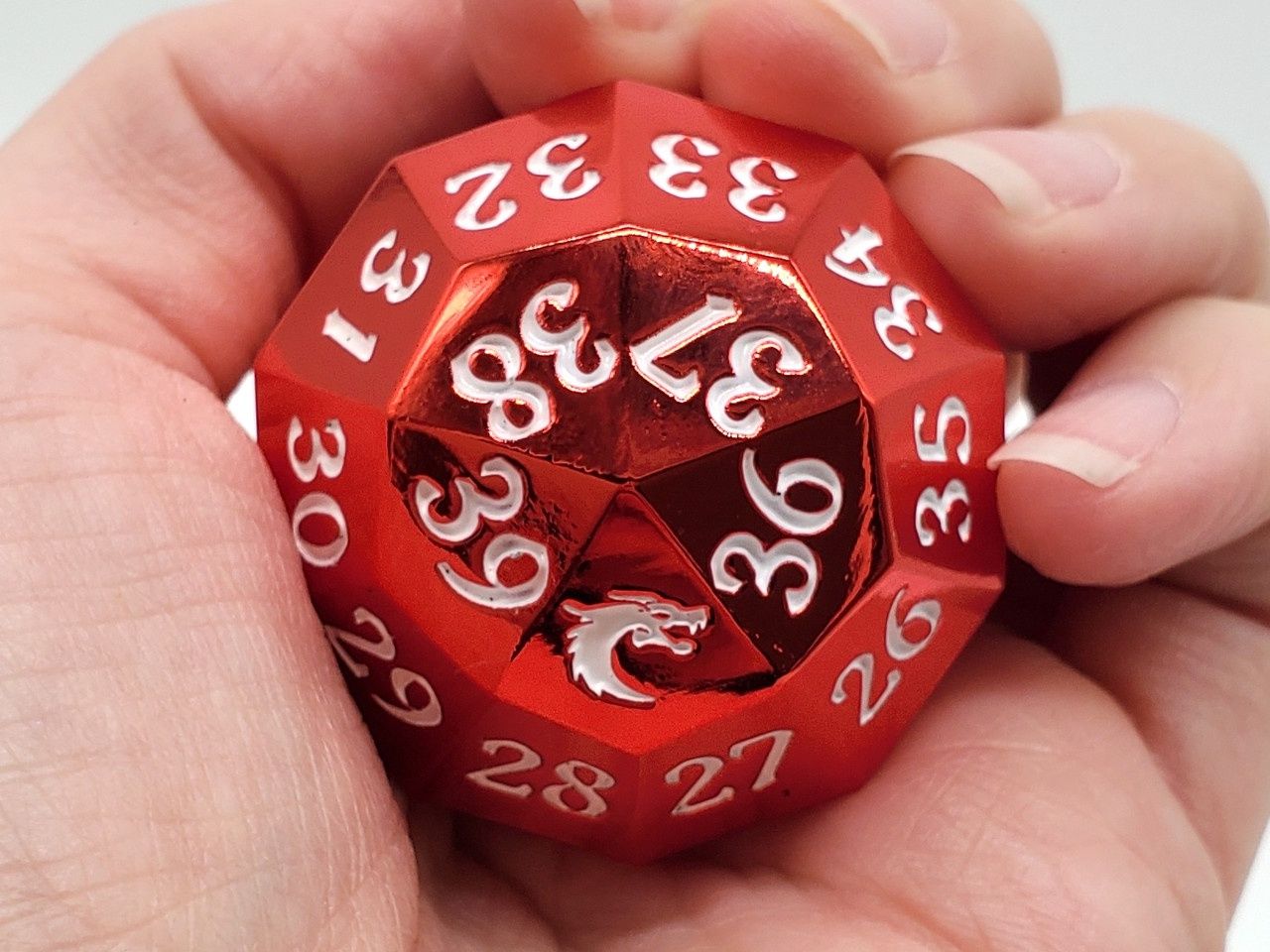 Old School Dice: Metal D40 Spindown - Electric Red