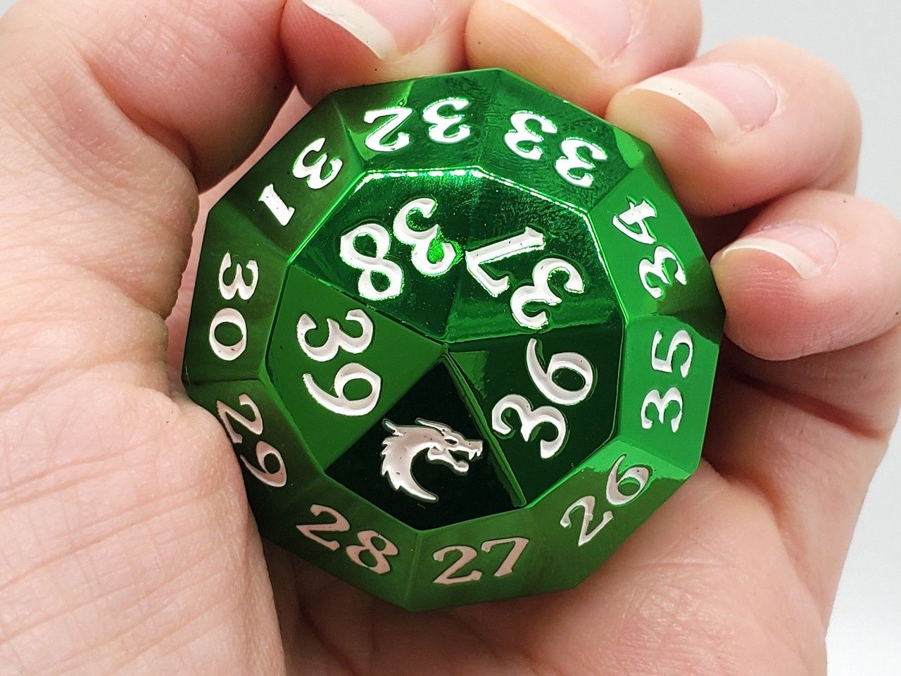 Old School Dice: Metal D40 Spindown - Electric Green