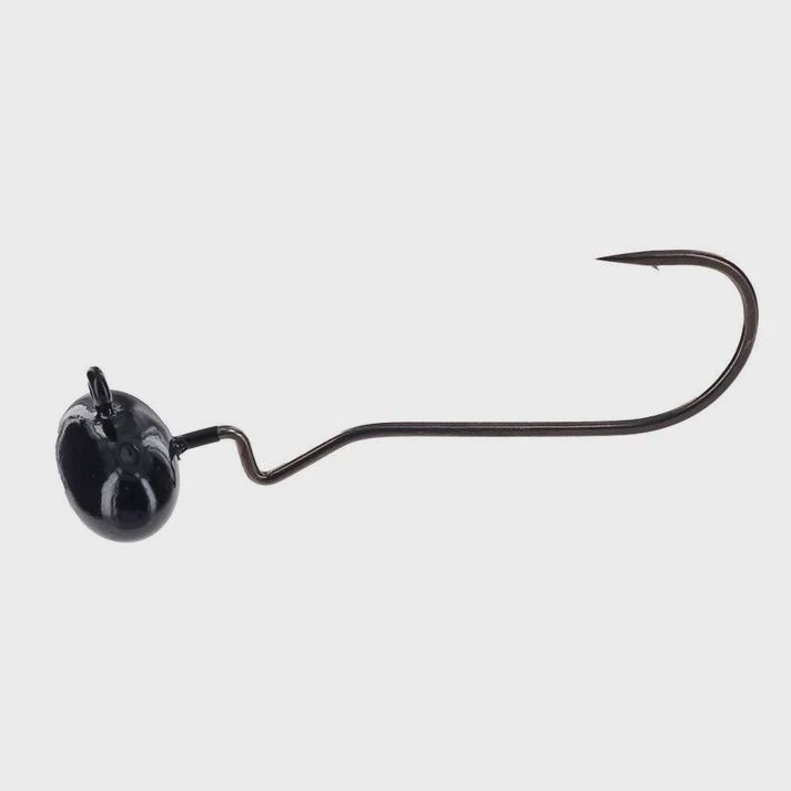 Spro Skip Gap FOOTBALL Shakey Head Series, Hook Size: 3/0, Size: 1/8oz, color: Black