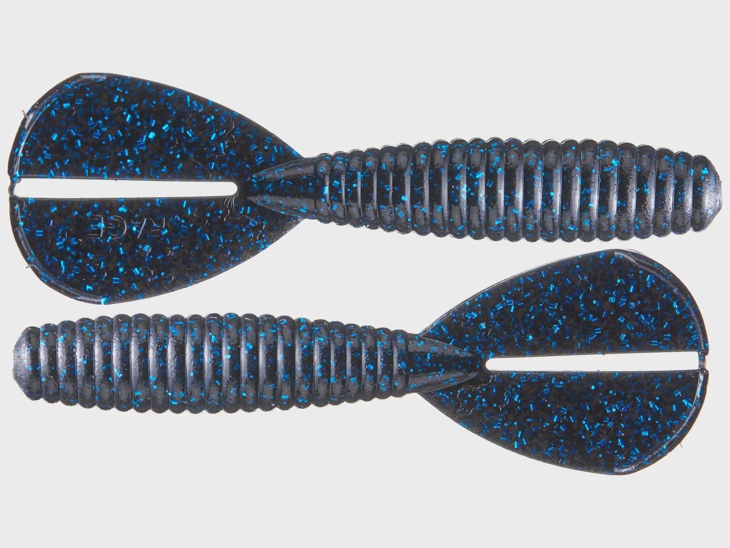 Strike King Rage Menace Grub (MAGNUM) - 4&quot;, color: Black Blue Flake