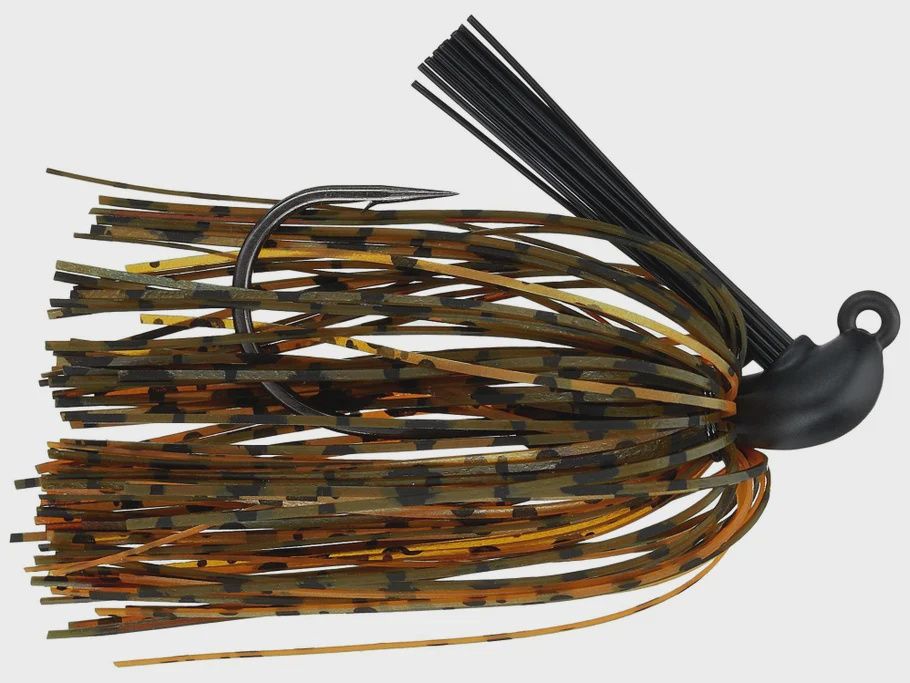 Fitzgerald Bryan Thrift Tungsten Micro Jig - SKIPPING, Size: 3/8, Attribute: Green Pumpkin Amber