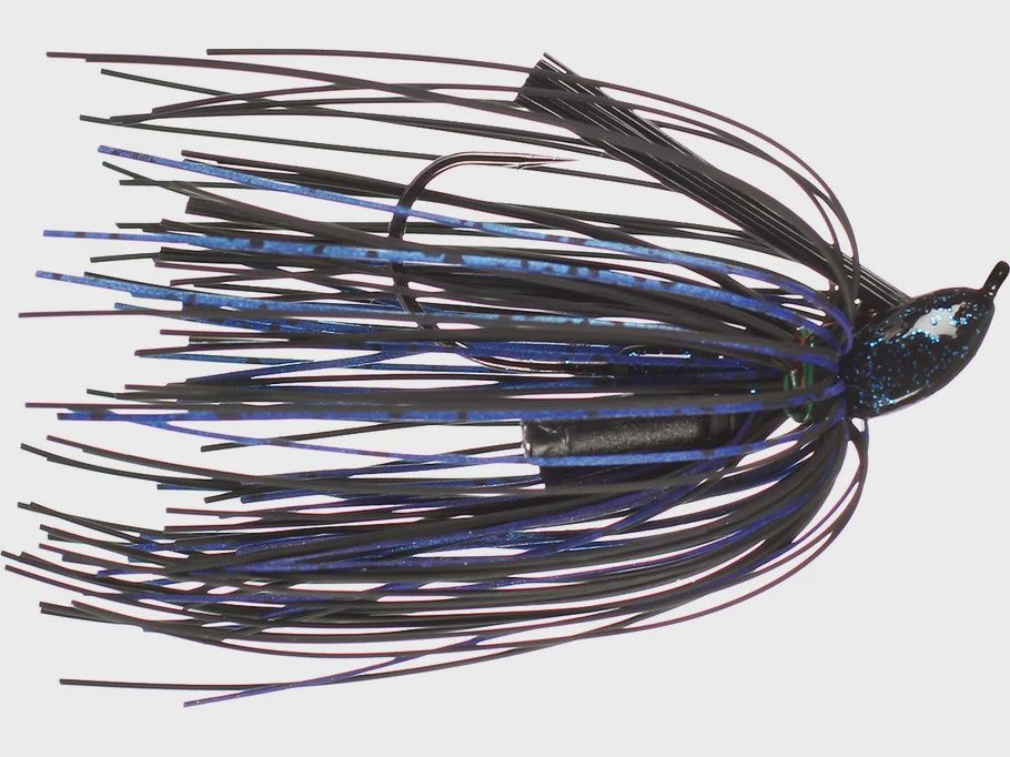 Buckeye Mini Mop Jig, Size: 3/8oz, color: Black/Blue