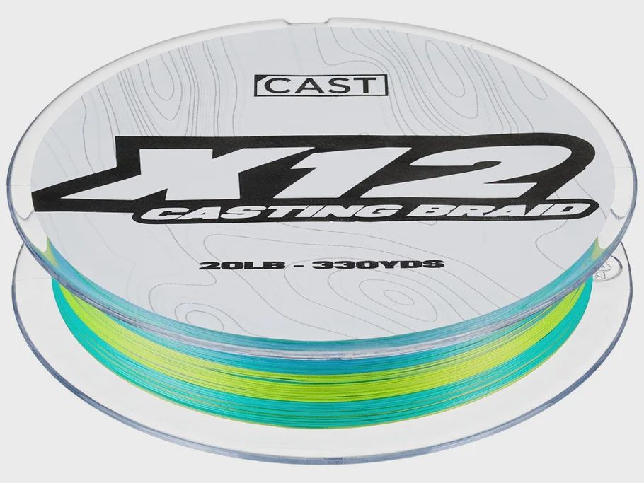 Cast Fishing Co. X12 Braided Line 330yds, Size: 12lb