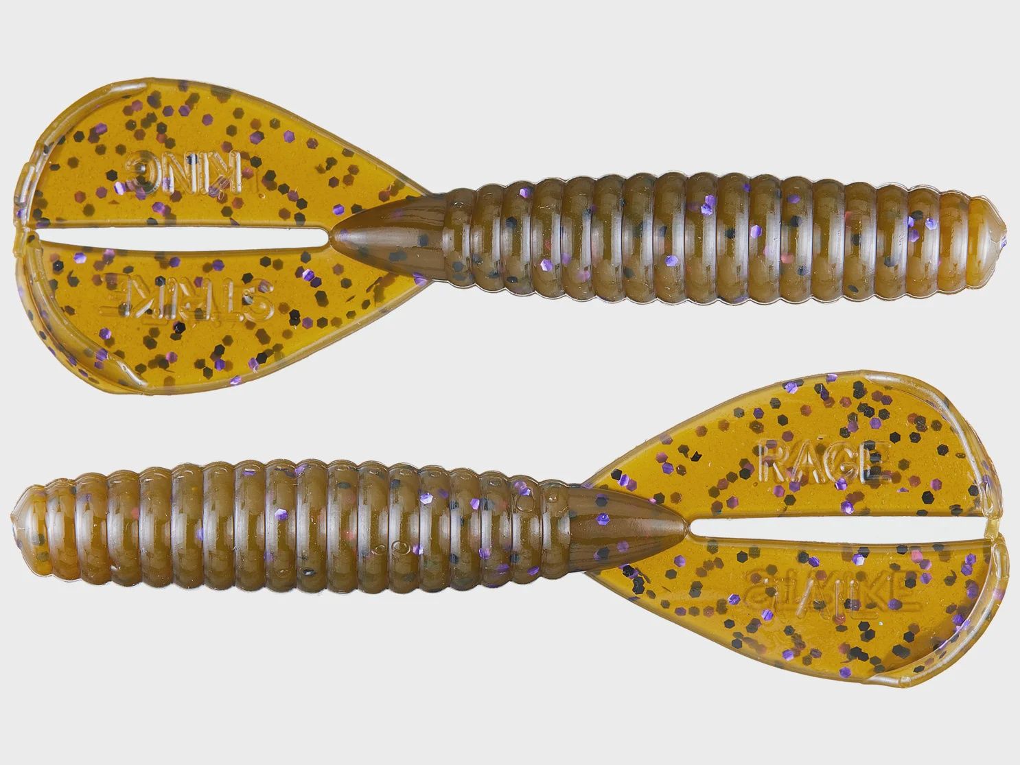 Strike King Rage Menace Grub - 3.5", color: Green Pumpkin Purple