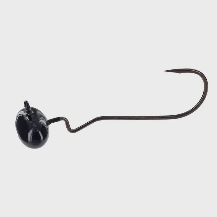 Spro Skip Gap FOOTBALL Shakey Head, Hook Size: 3/0, Size: 1/8oz, color: Black