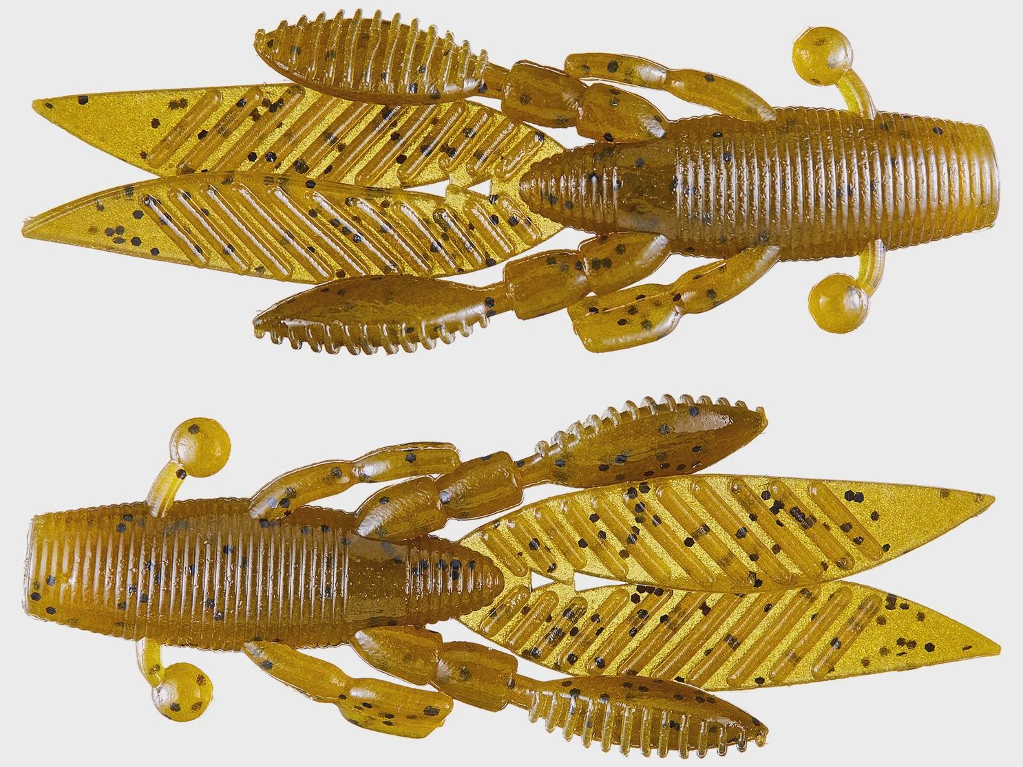 Yamamoto 3.75" Flappin' Hog II 7pk, color: Green Pumpkin Black Flake(297)