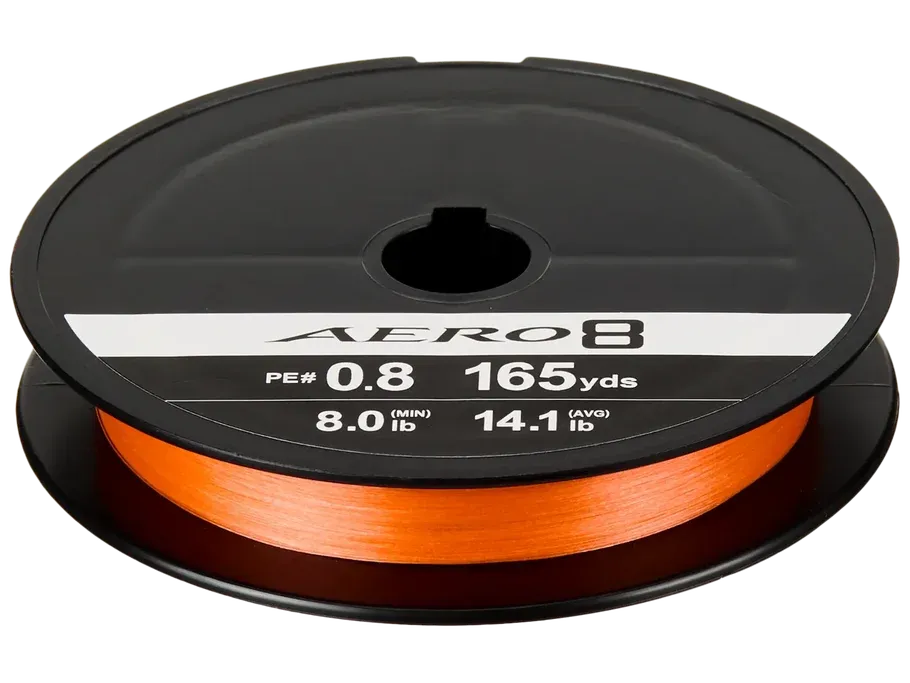 Shimano Aero 8 PE Orange Braided Line, Size: 8lb