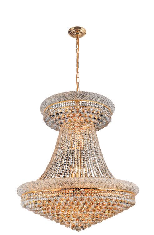 1006W32G 32 X 36  24K GOLD BAGEL STYLE CHANDELIER