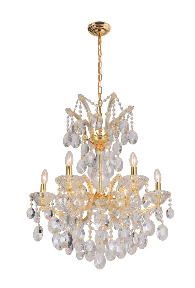86045W25CH-914CH  25X28  6 LIGHT CHAMPAGNE GOLD
