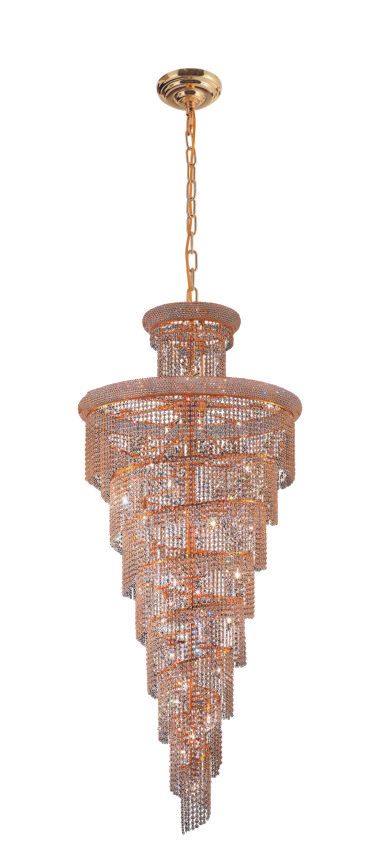 1040H48G 48 X 96 - GOLD SPIRAL HANGING CHANDELIER