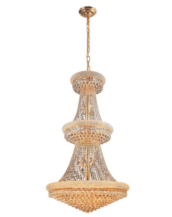 1006W36G 36 X 66 24K GOLD BAGEL STYLE CHANDELIER