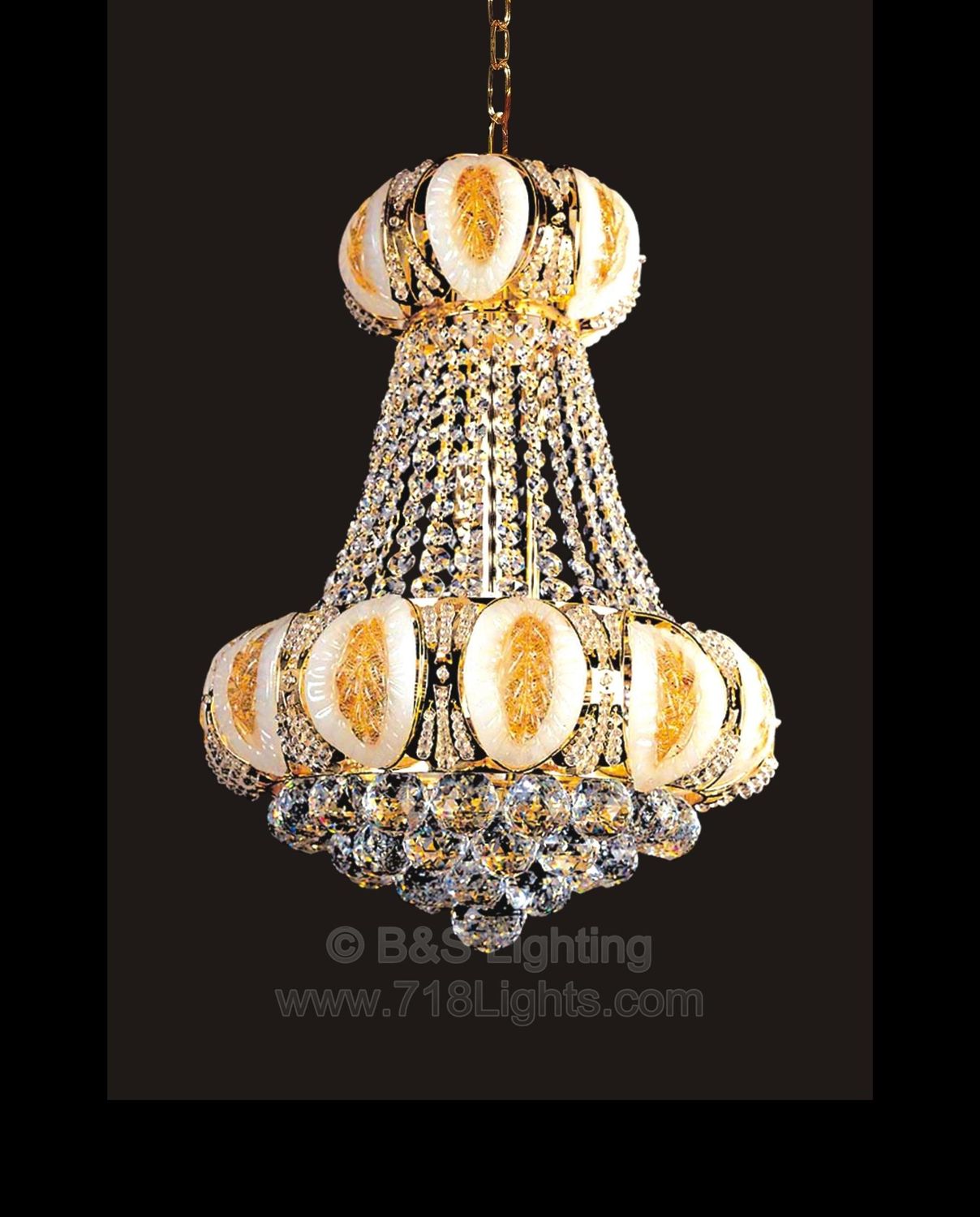 6685H-W16&#39;&#39;H20&#39;&#39; GOLD HANGING CHANDELIER (CB36)(FO172)
