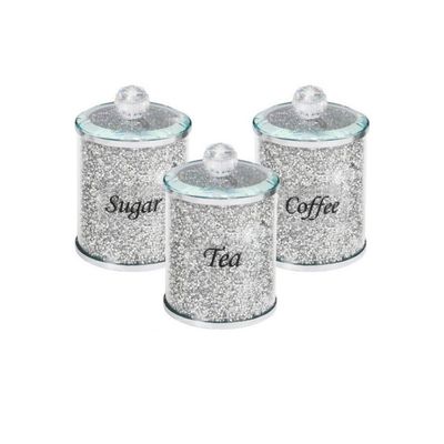 SUGAR JARS + TRAY - SILVER