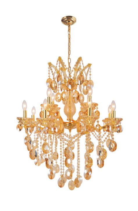 86045W30CH-914CH 30X30 12 LIGHT  CHAMPAGNE GOLD