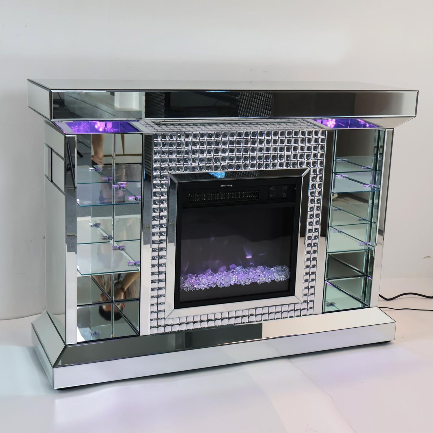 FP1013 NEW FIREPLACE WITH LED/BLUETOOTH/SHELVES